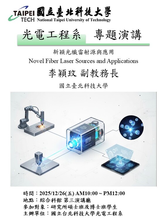 2025/12/26 (Fri) Novel Fiber Laser Sources and ApplicationsImage