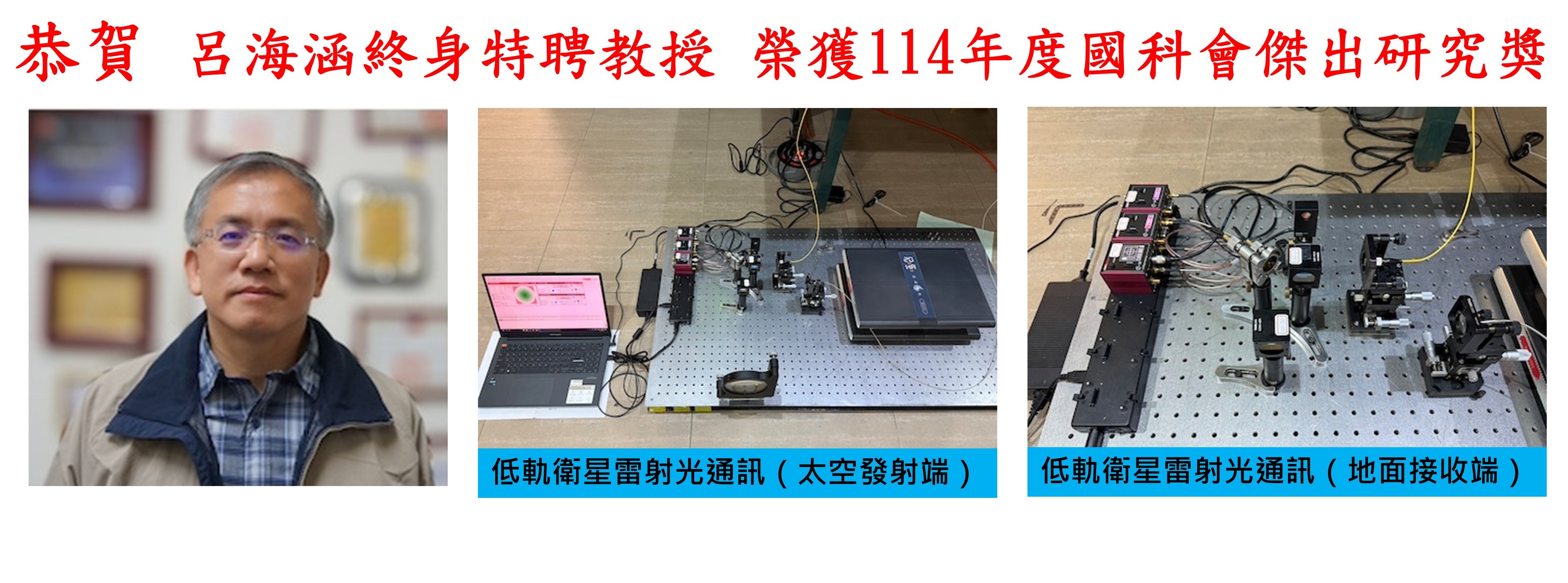 光電系呂海涵終身特聘教授 榮獲國科會傑出研究獎